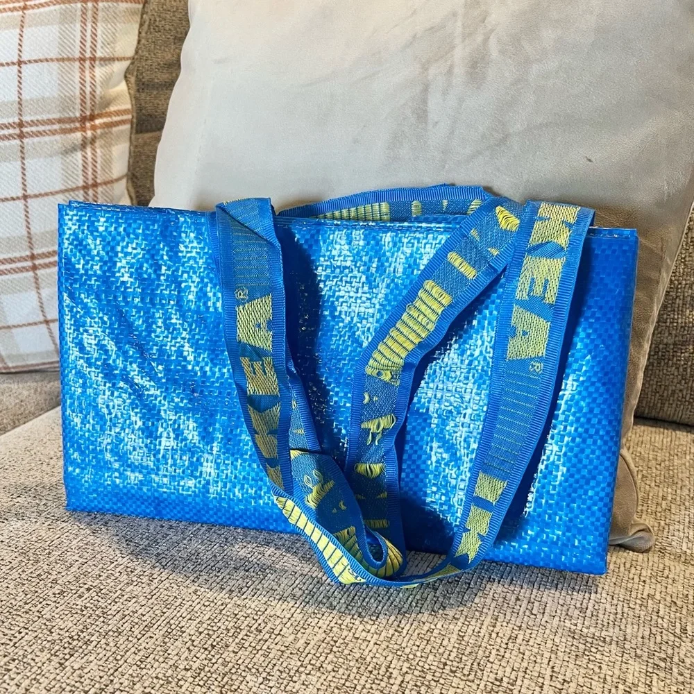 IKEA FRAKTA Large Blue Storage Bag - 19 Gallon Heavy Duty Reusable Moving Tote